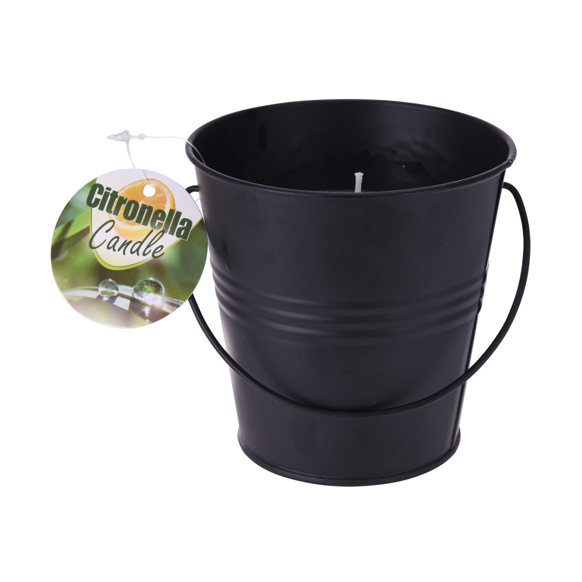 Свеча садовая в мет.горшочке с ароматом цитронеллы 3% цвет черный (антимоскитная), К