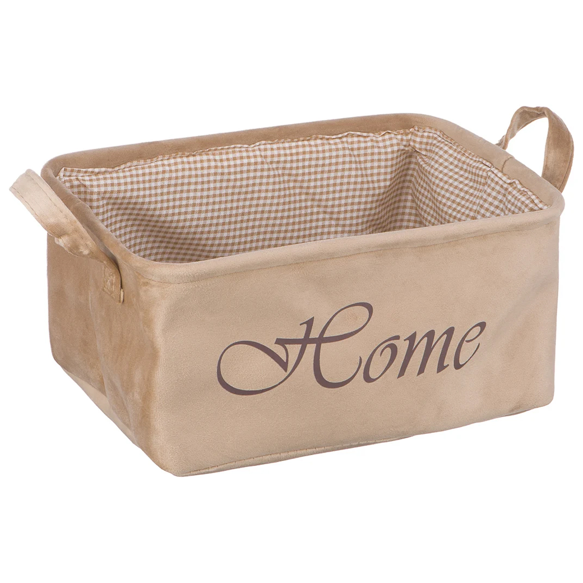 Корзина для хранения Handy Home Велюр 34х22х16 см, бежевый