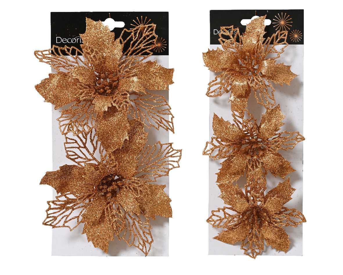 Пуансеттия на клипсе brandy 2 вида в ассортименте 463210 Kmg