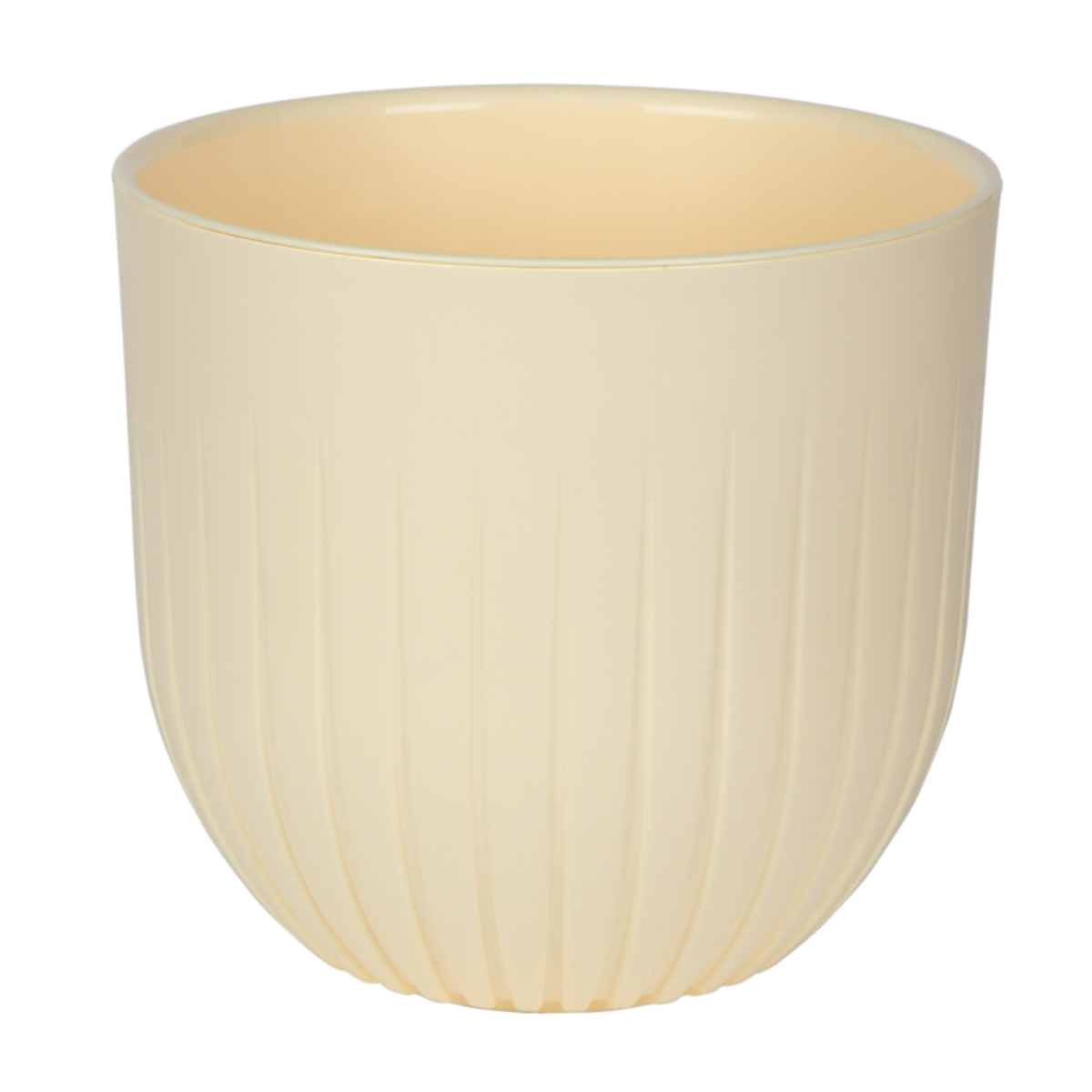 Горшок пластиковый с вкладкой, Альфа Ванильный, д. 13 н.12,5 1,4 л. А13-31