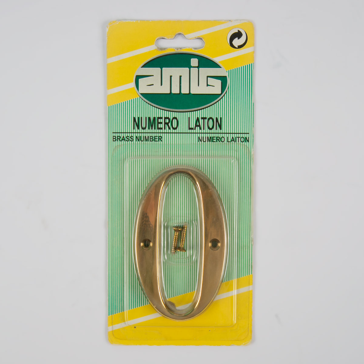 Номерок 0-4 латунь 02669