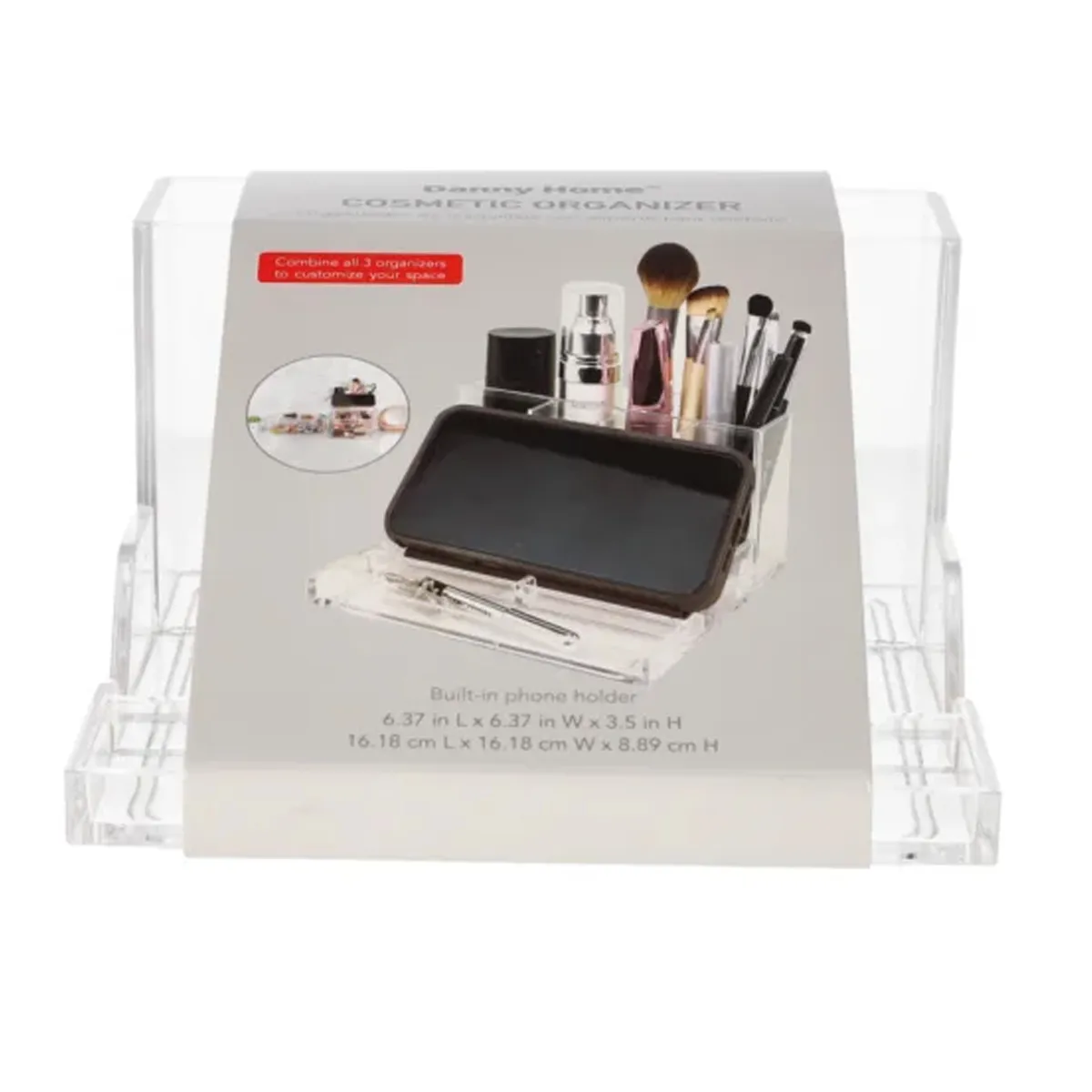 Органайзер для косметики с подставкой для телефона DH 16,18х16,18х8,89 см HO-155