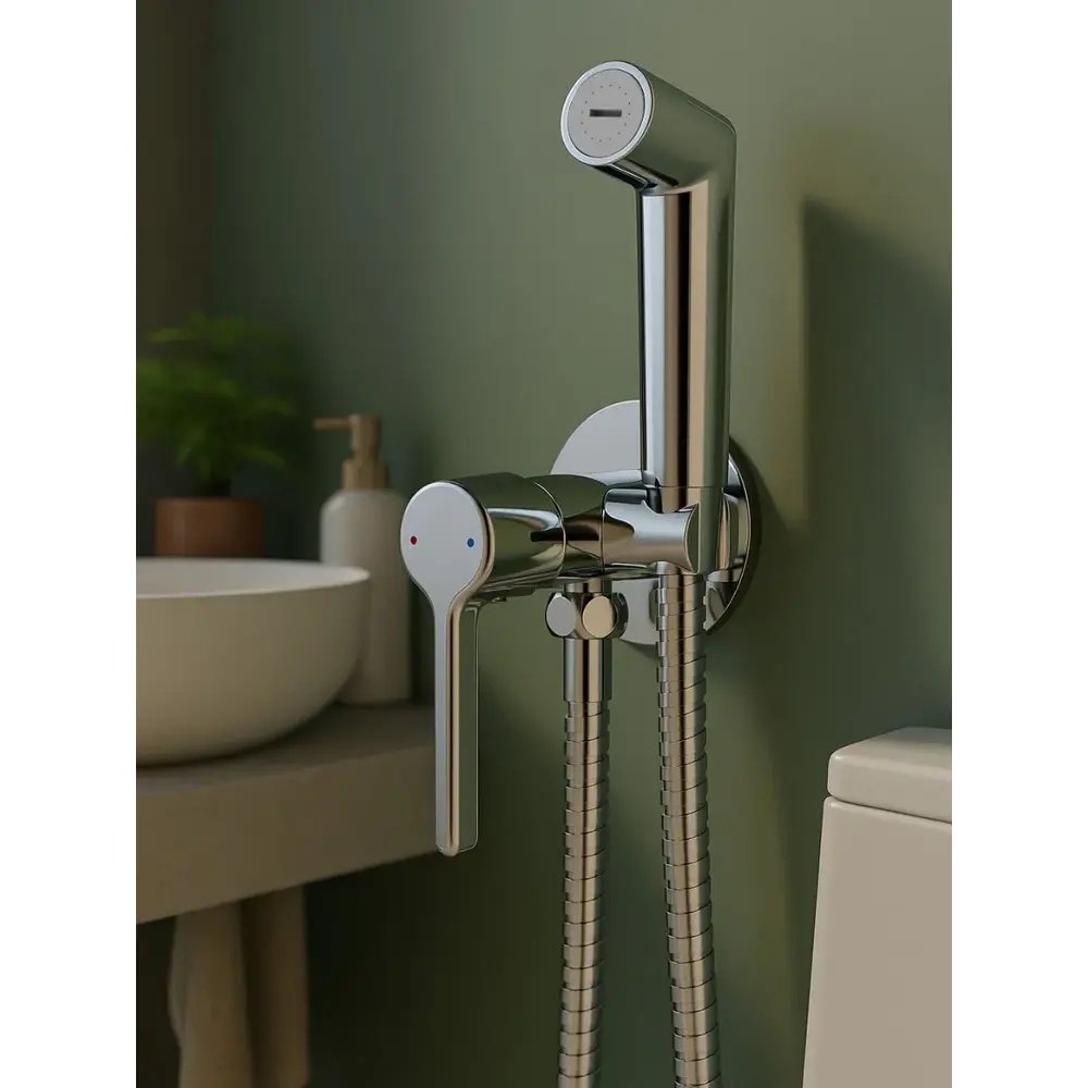 Гигиенический душ со смесителем, встраиваемый, хром VODA Column CLM01