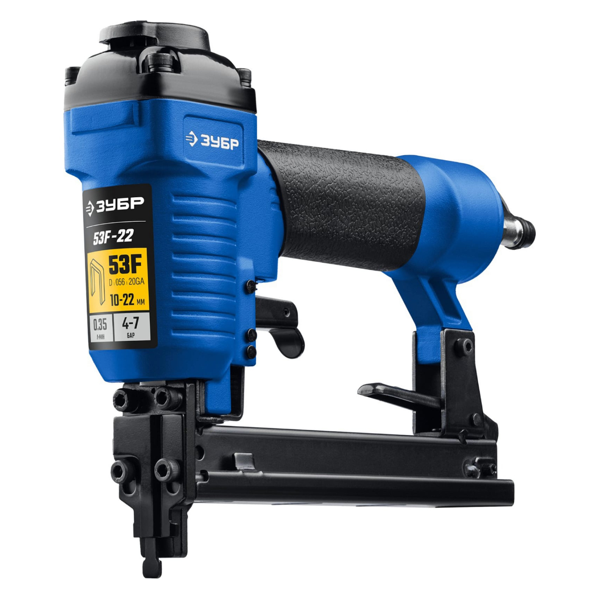 Пневматический степлер (скобозабиватель) ЗУБР 53F-22, скобы тип 53F (10-22 мм), Профессионал