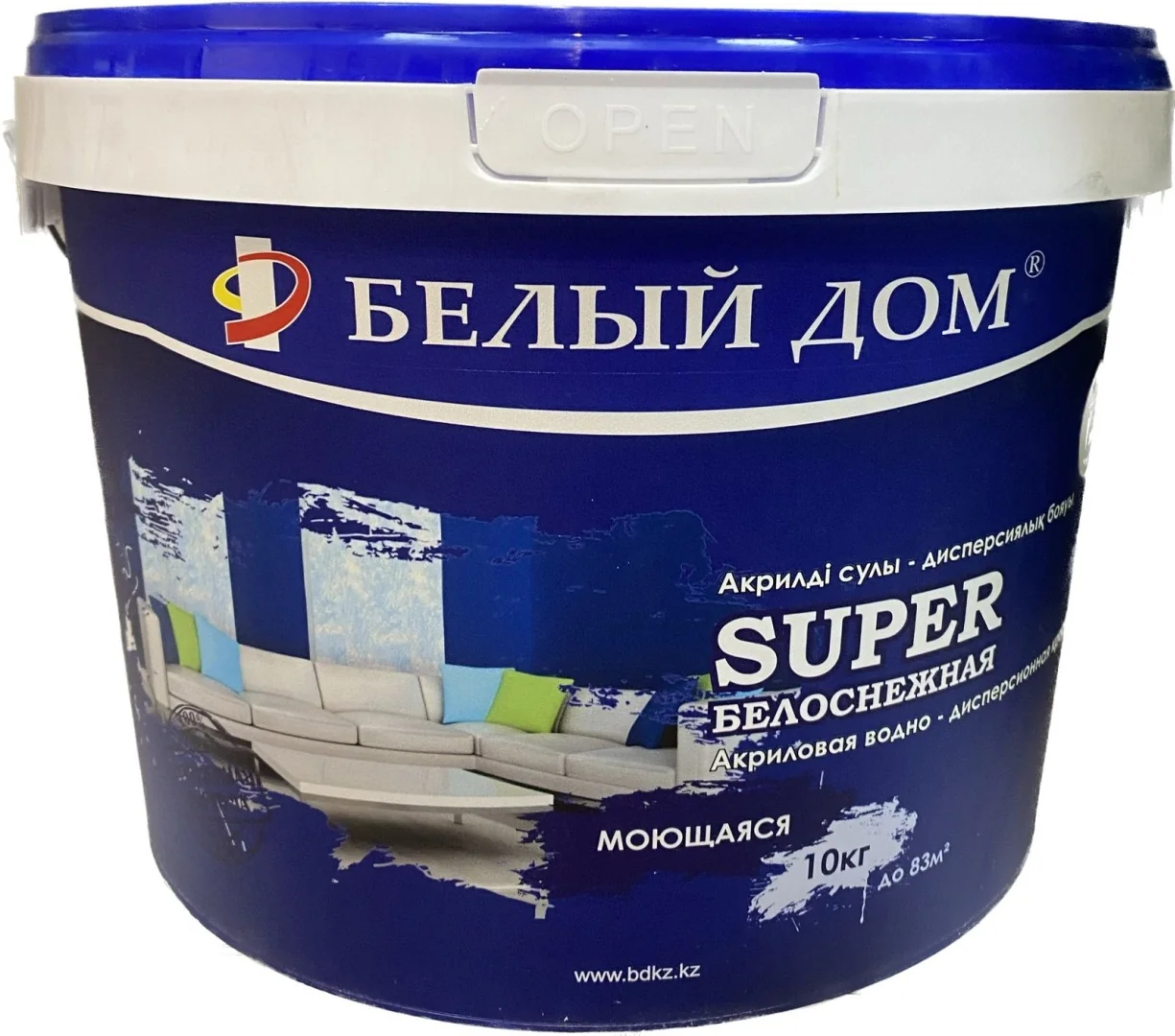 Краска акриловая моющаяся Белый Дом SUPER 10 кг