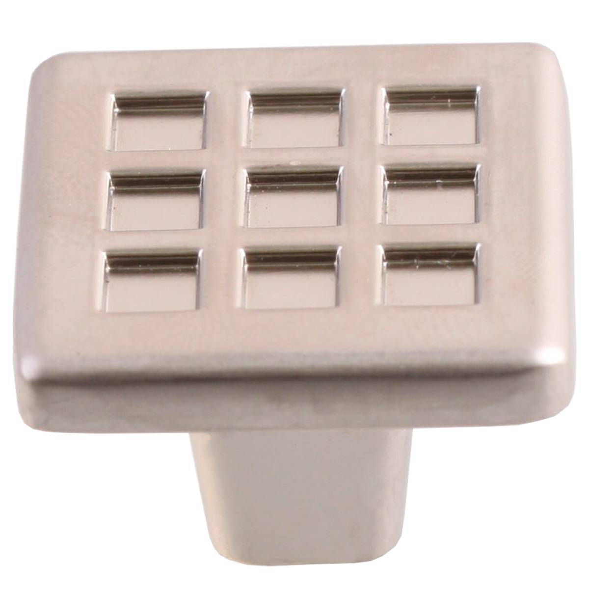 Ручка кнопка перф.квадрат (матовый никель 1 шт)