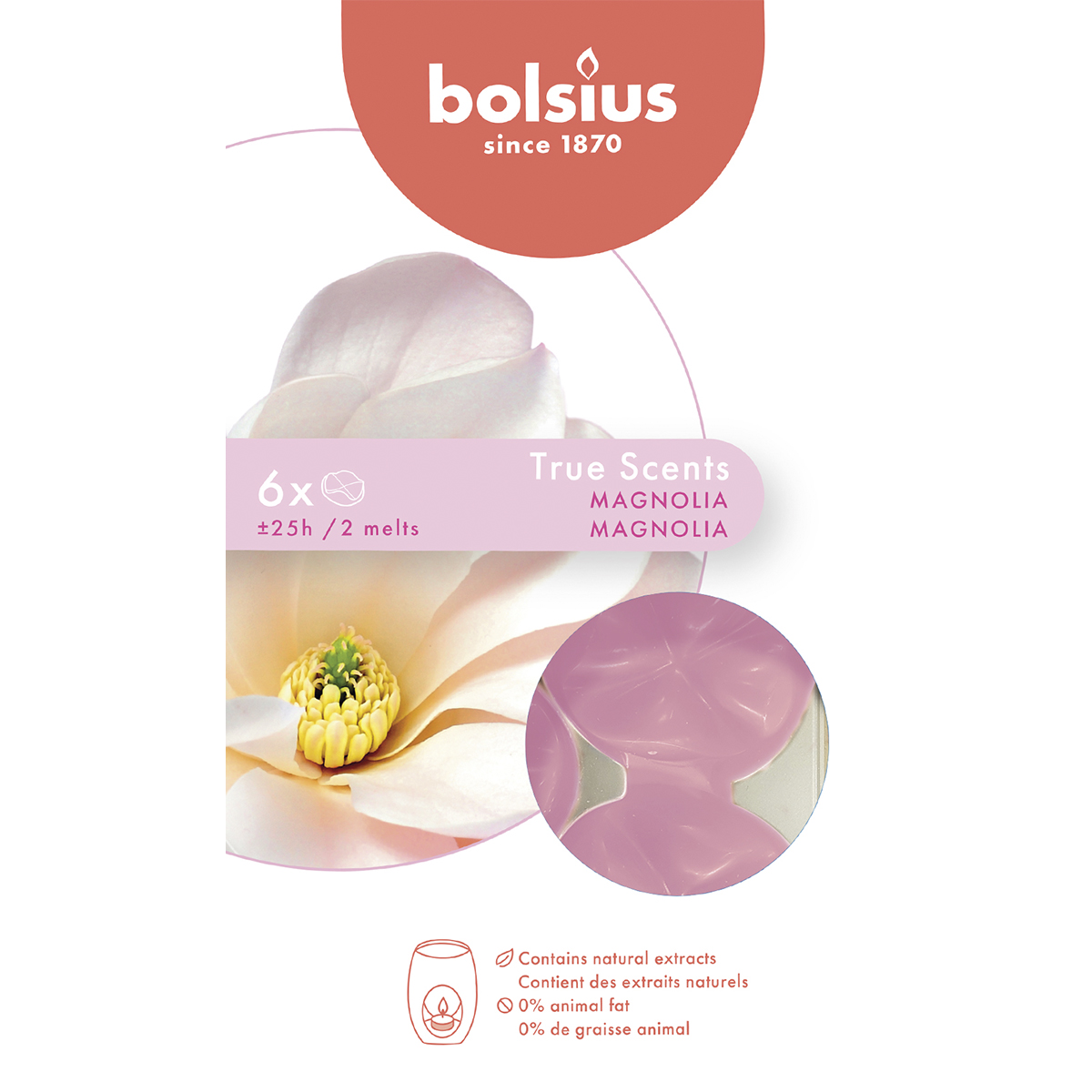 Парафин ароматический Bolsius 6 шт Магнолия