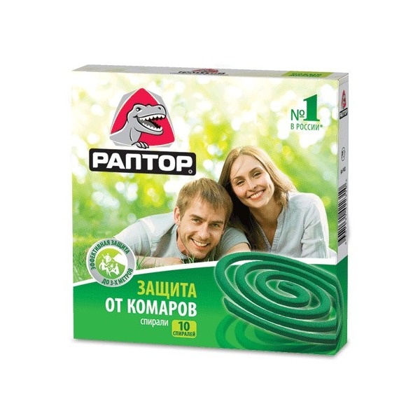 Спираль РАПТОР от комаров без запаха 10 шт. F4002