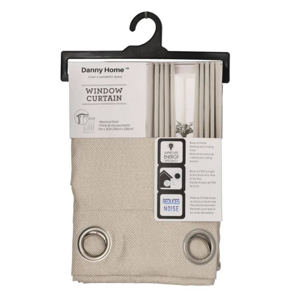 Штора портьерная блэкаут DH 260х132см слоновая кость L01-04