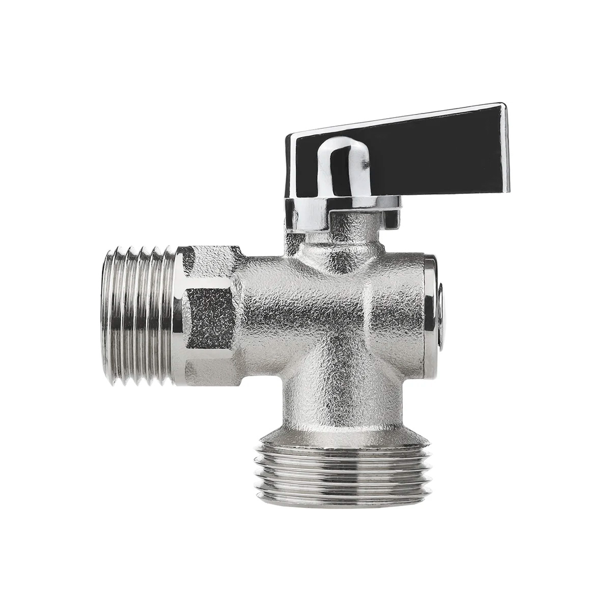 Кран шаровой угловой для бытовой техники 1/2"х3/4"н/н (флажок сверху)ник.лат.COMPACT,ГОСТ,MASTERPROF