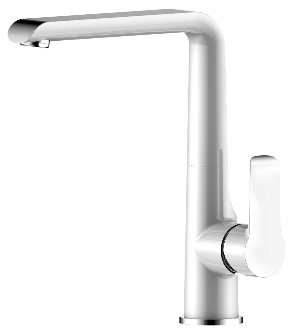 Смеситель д/к Rossinka W35-23 хром/белый