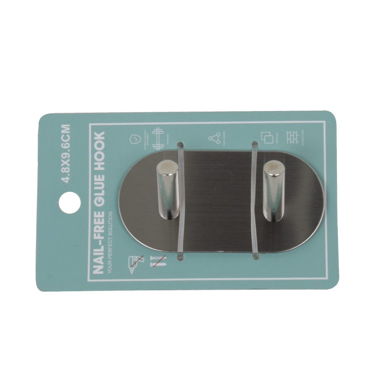 Крючок для ванной комнаты двойной хром 9.6x4.8x3cm BHK0083AA