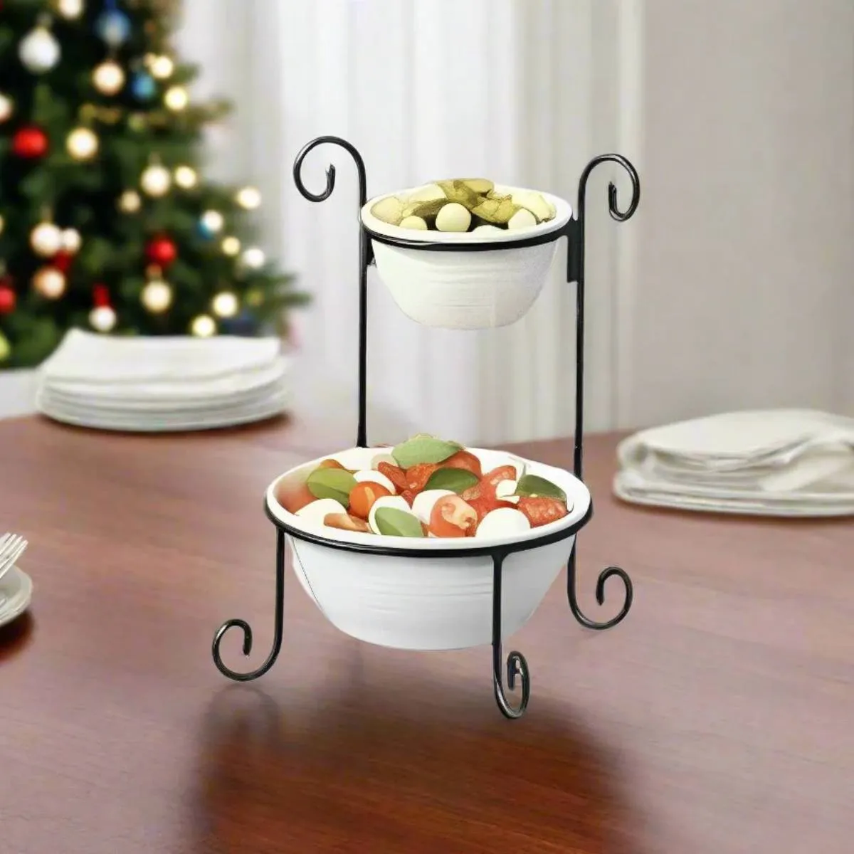 Набор для сервировки DH 2 салатника на 2х ясрусной подставке BW20-994