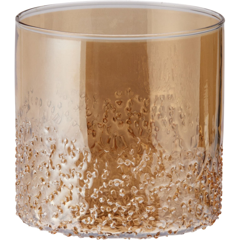 Подсвечник стекло, рифленый, золото 10 см A75202060 К