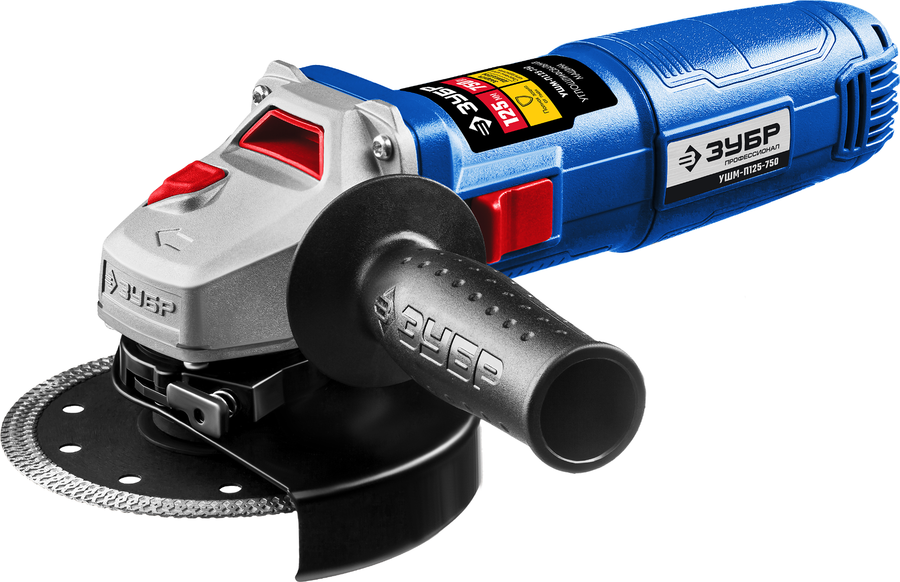 Машина ЗУБР, углошлифовальная (УШМ,БОЛГАРКА) ЗУБР, серия Профессионал, 125 мм, 750 Вт УШМ-П125-750