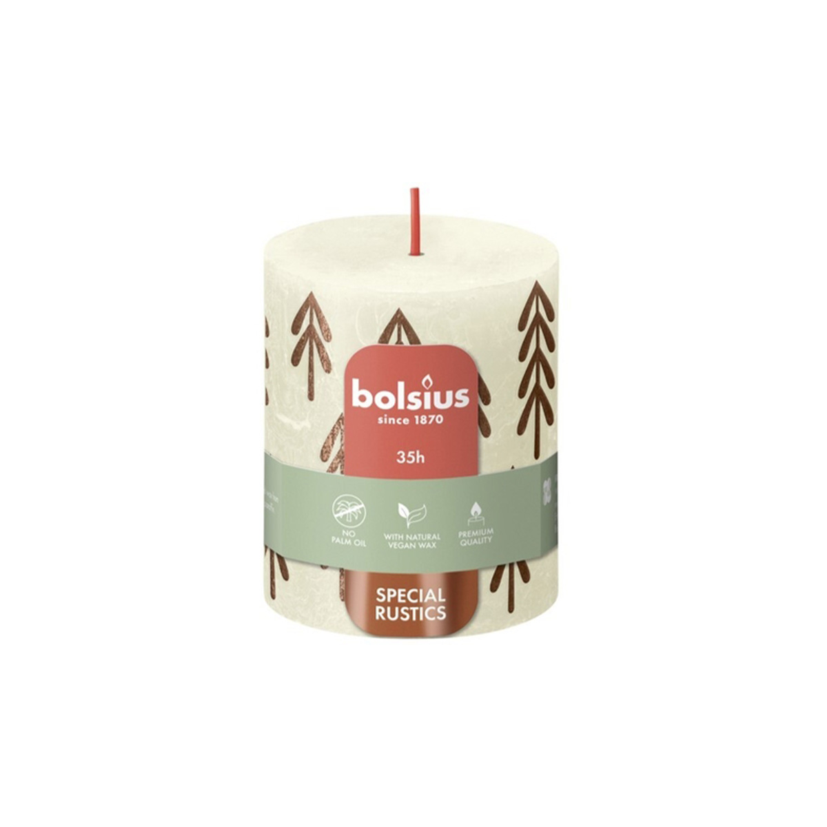 Свеча столбик Bolsius 8х6,8 см Soft Pearl