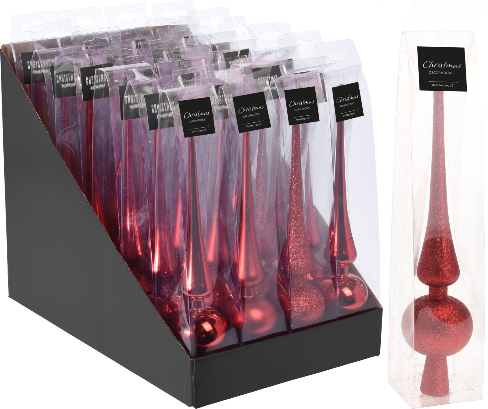 Верхушка елочная 27,5 см красный 3 вида в ассортименте AVS101420 К