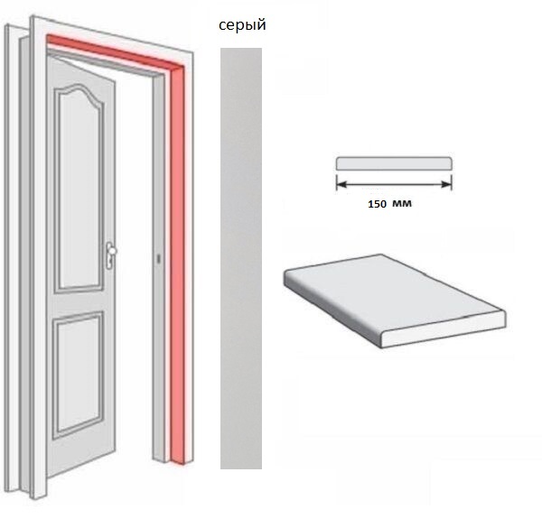 Брус доборный (Серый) 1 шт. 10*150*2070