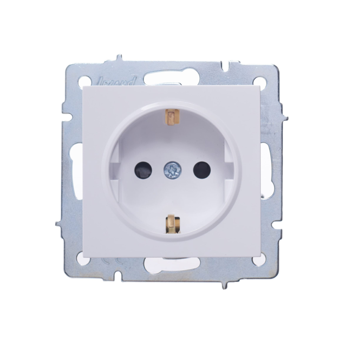 Розетка VESNA 742-0288-124B с защитой от детей бакалит белая (механизм)