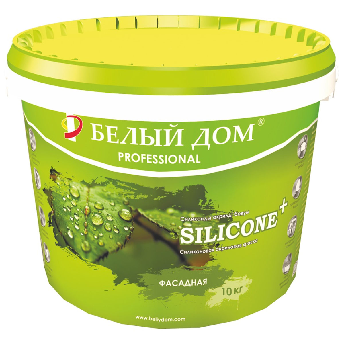Краска акриловая силиконовая Белый Дом SILICONE+Фасад 10 кг Краска акриловая силиконовая Белый Дом SILICONE+Фасад 10 кг