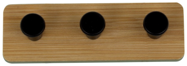 Планка с 3 крючками для ванной комнаты бамбук 13.5x4.5x3.6cm BHK0076A-A
