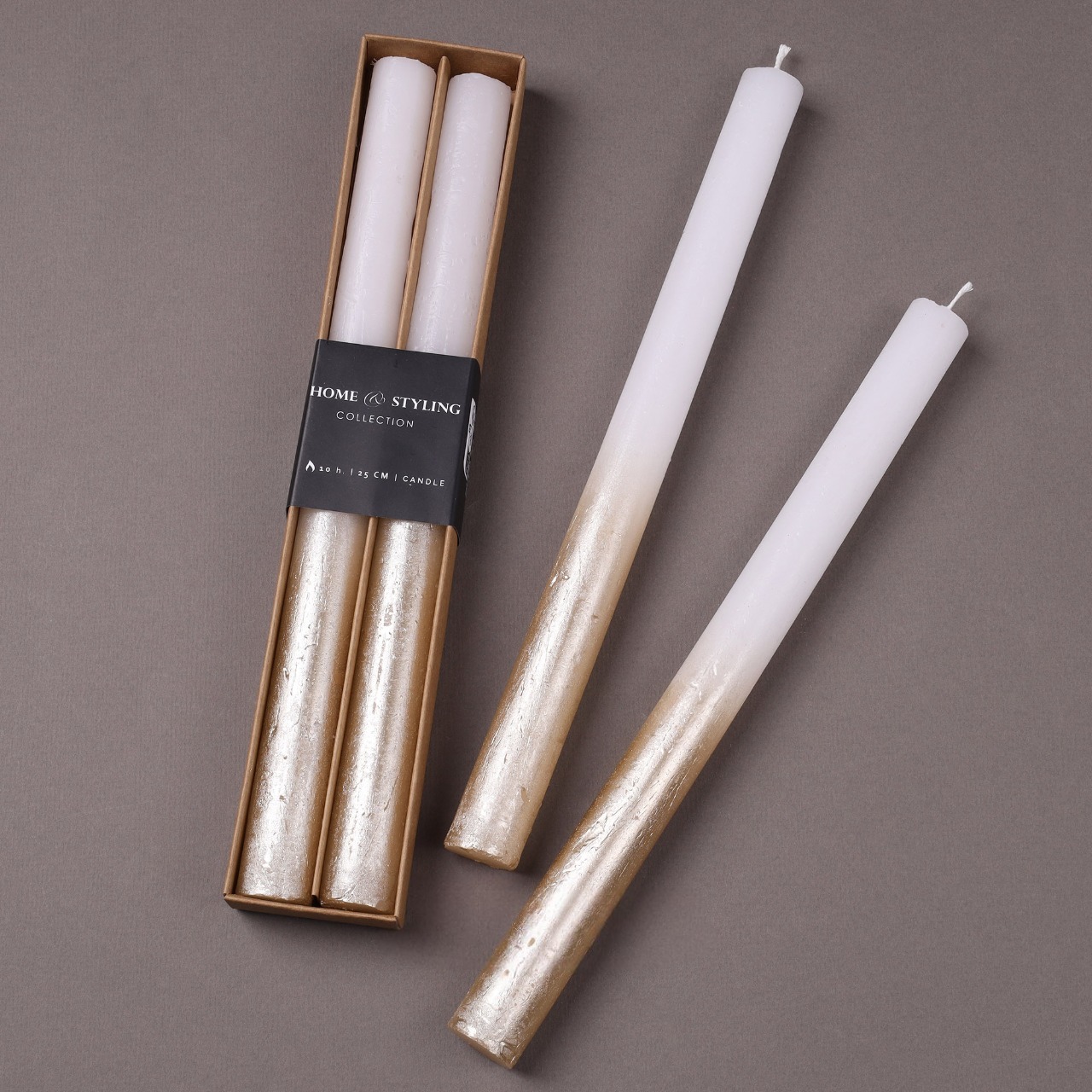 Набор столовых свечей 25 см белый ACB100900 К