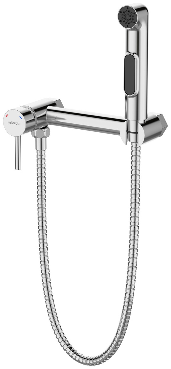 Смеситель с гигиеническим душем на эксцентриках, хром глянцевый, Tidy, Milardo, TIDSB15M08