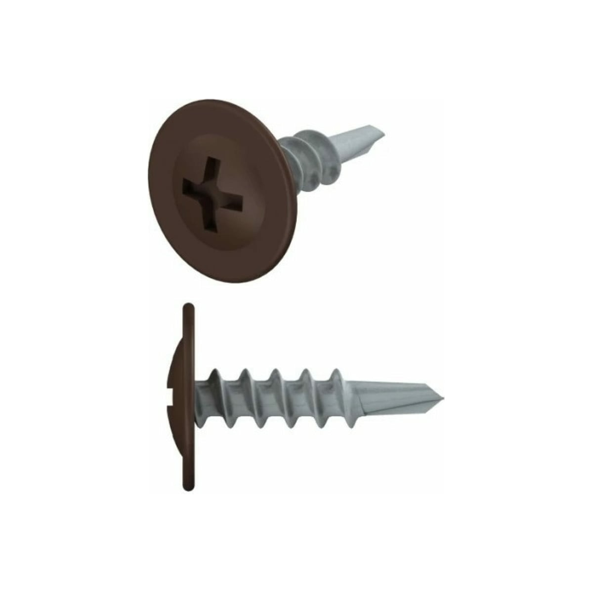 Саморез 4.2х19 мм с прессшайбой, цинк, со сверлом, RAL 8017 (50 шт в зип-локе) STARFIX, арт.SMZ1-288