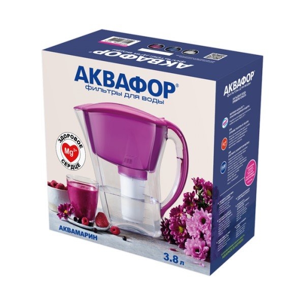 Кувшин Аквафор Аквамарин с доп.мод.  (цикламен)