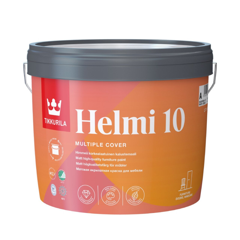 Краска для мебели HELMI 10 A мат 0,9л Краска для мебели HELMI 10 A мат 0,9л