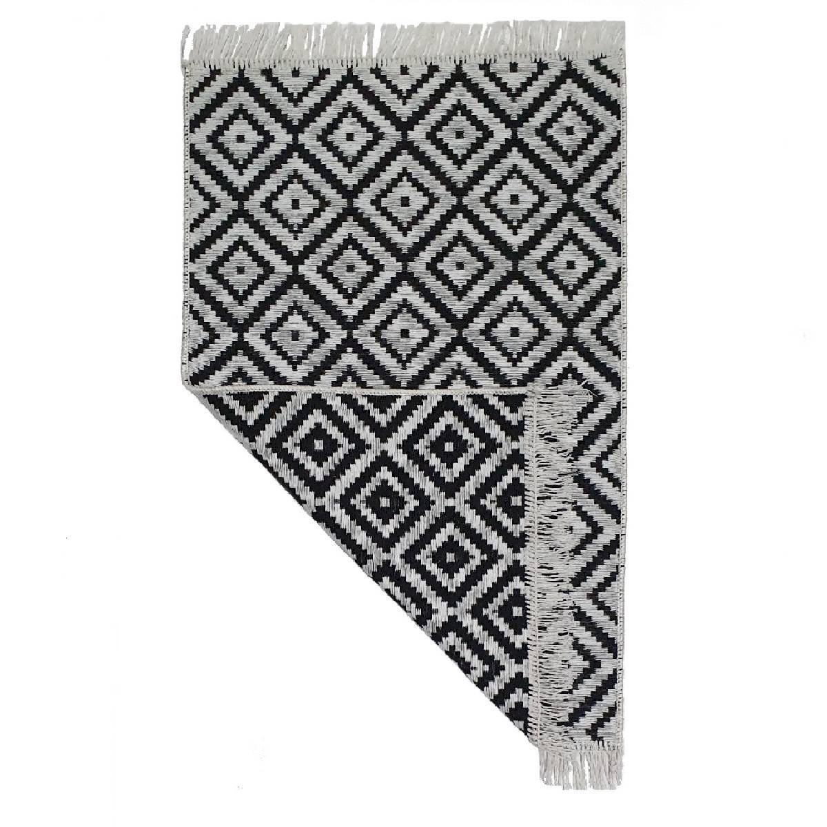 Коврик Kilim GOLD 60х90 см хлопок серый-черный 57639