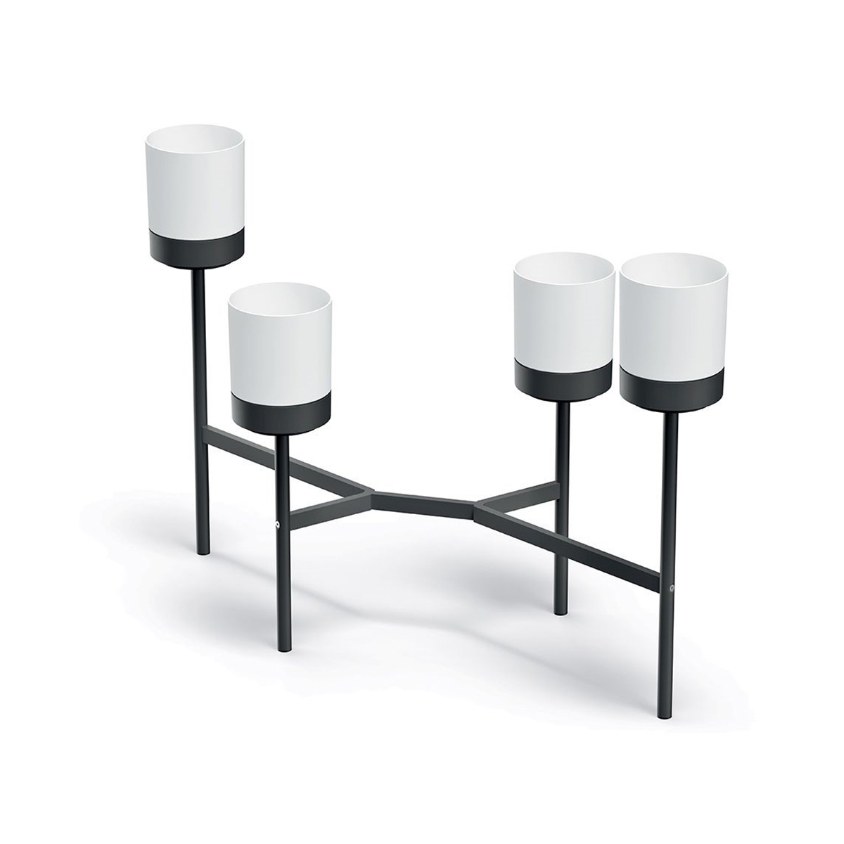 Подставка цветочная в комплекте 4 горшка 125х55х82 см. (белый) IKD4L-S449