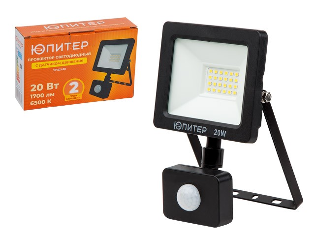 Прожектор светодиодный с датч. движ. 20 Вт 6500K ЮПИТЕР