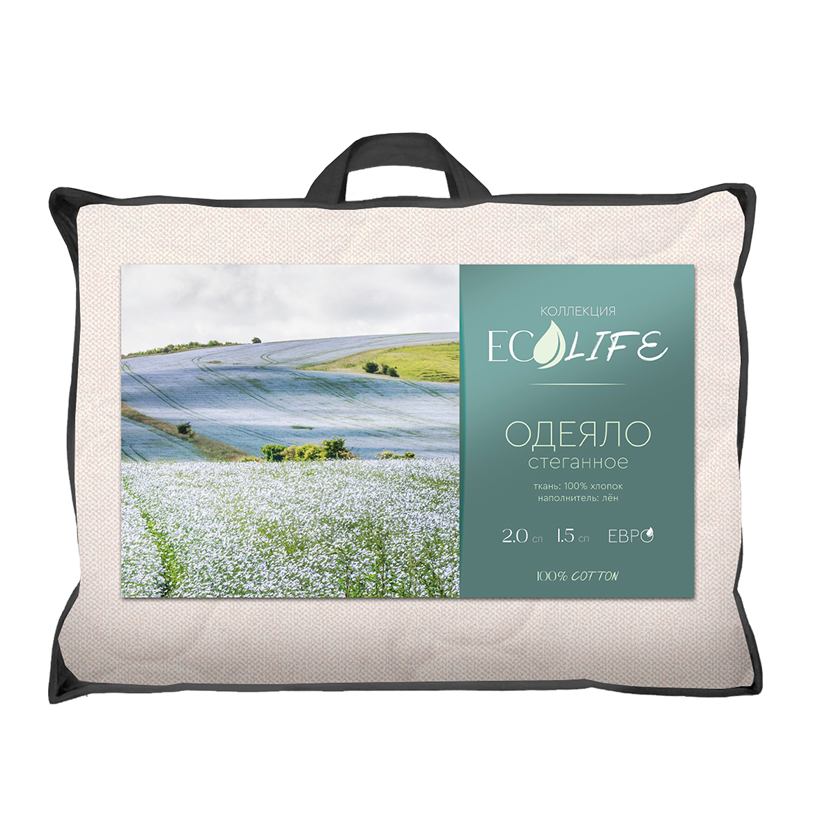 Одеяло Eco Life 140х205 см лен, перкаль