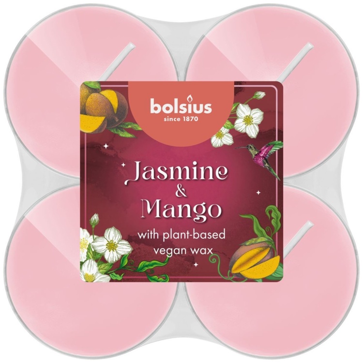 Набор свечей в гильзах Bolsius 8 шт 6 см Jasmine & Mango