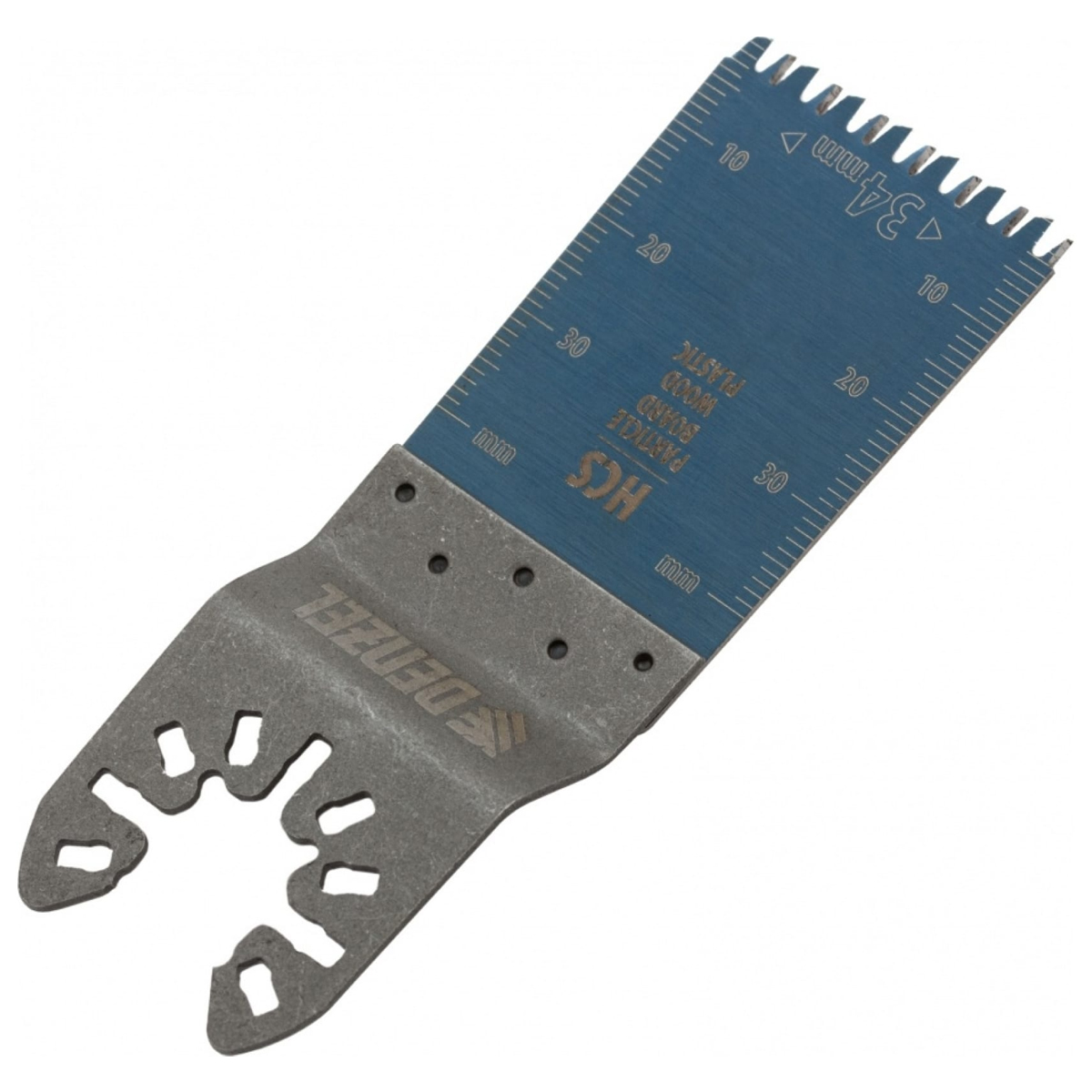 Насадка для МФИ режущая пазовая прямая, HCS, по дереву, ламинату, 34 х 2,5 мм, крупный зуб// Denzel