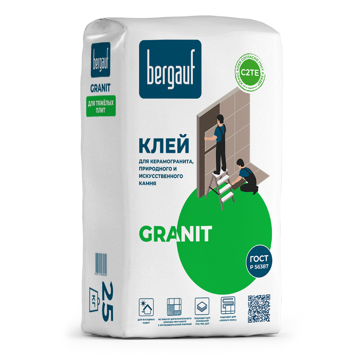 Bergauf Клей для керамогранита Granit , 25кг Bergauf Клей для керамогранита Granit , 25кг