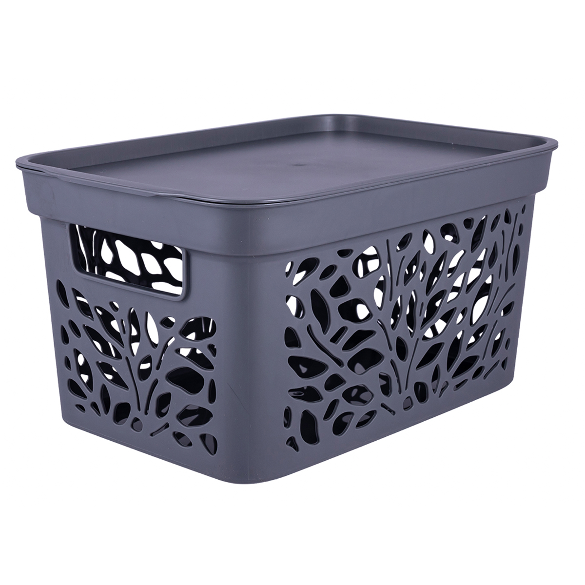 Корзина для хранения POLIMERBYT Leaves 10 л серый