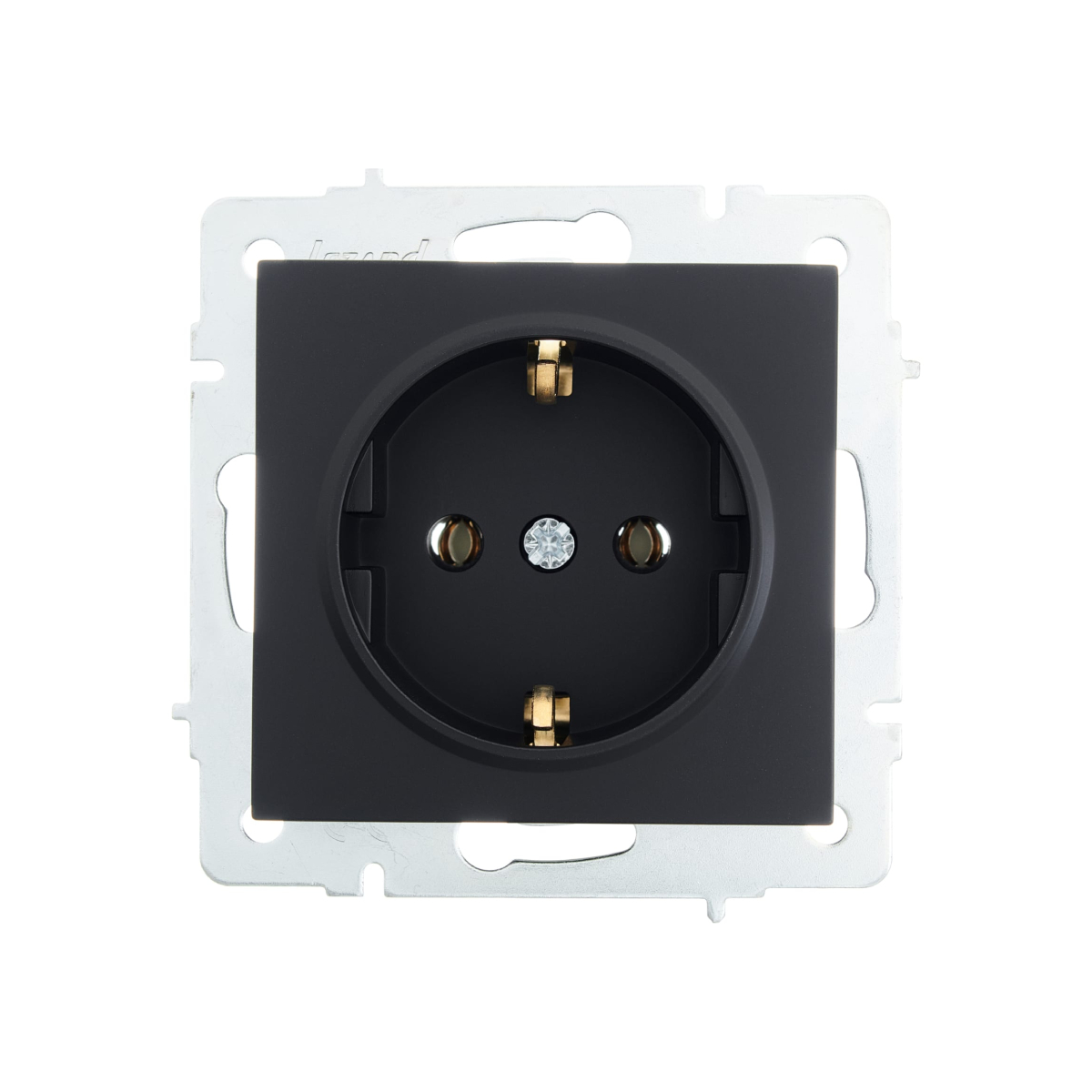 Розетка VESNA 742-4288-122B с/з бакалит черная матовая (механизм)