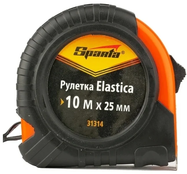 Рулетка SPARTA Elastica, 10 м х 25 мм, обрезиненный корпус