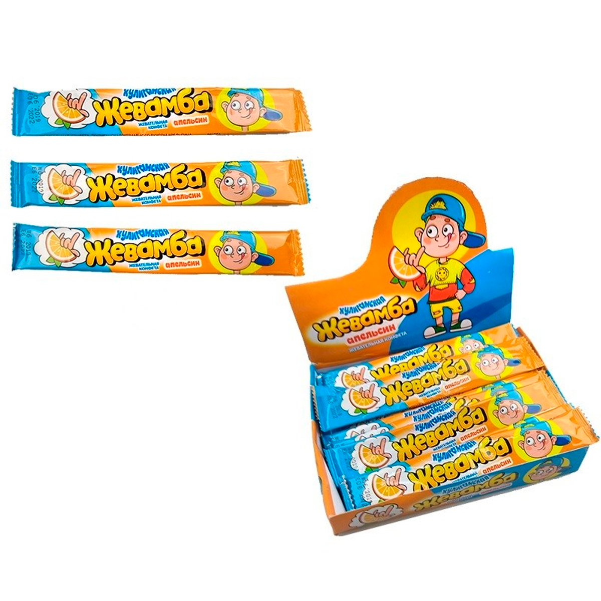 Конфета жевательнаяХулиганская Жевамба апельсин 12г CHW020