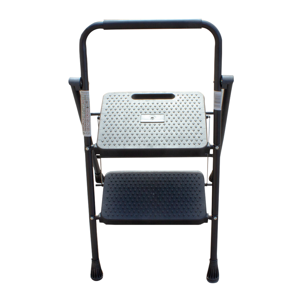 Стремянка металлическая 2 ступени с широкой ступенью PRC (черный) 109-2