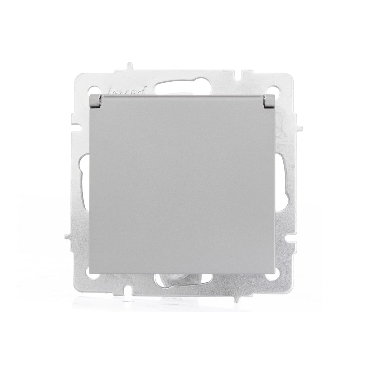 Розетка VESNA 742-3588-123B с/з с крышкой бакалит платина (механизм)