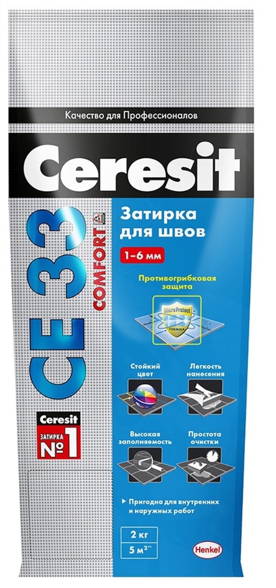 Ceresit затирка CE 33 Comfort Белый , 2 кг. (01)
