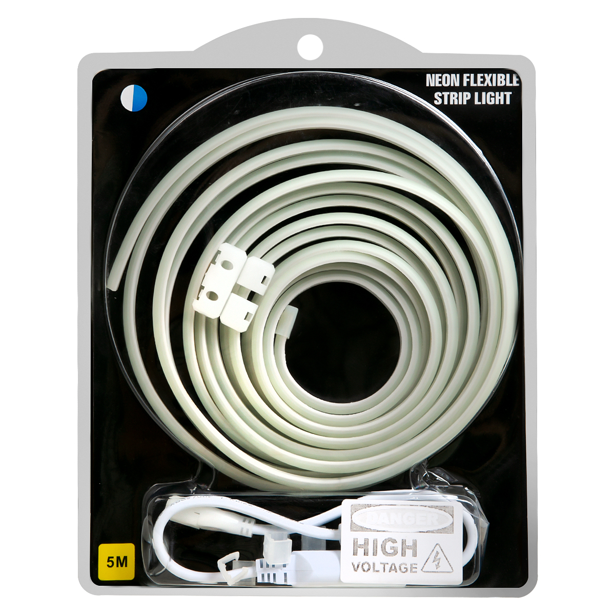 Лента гибкая светодиодная неоновая с вилкой питания 220 В-COB - набор 288D ледяного синего цвета, 5 