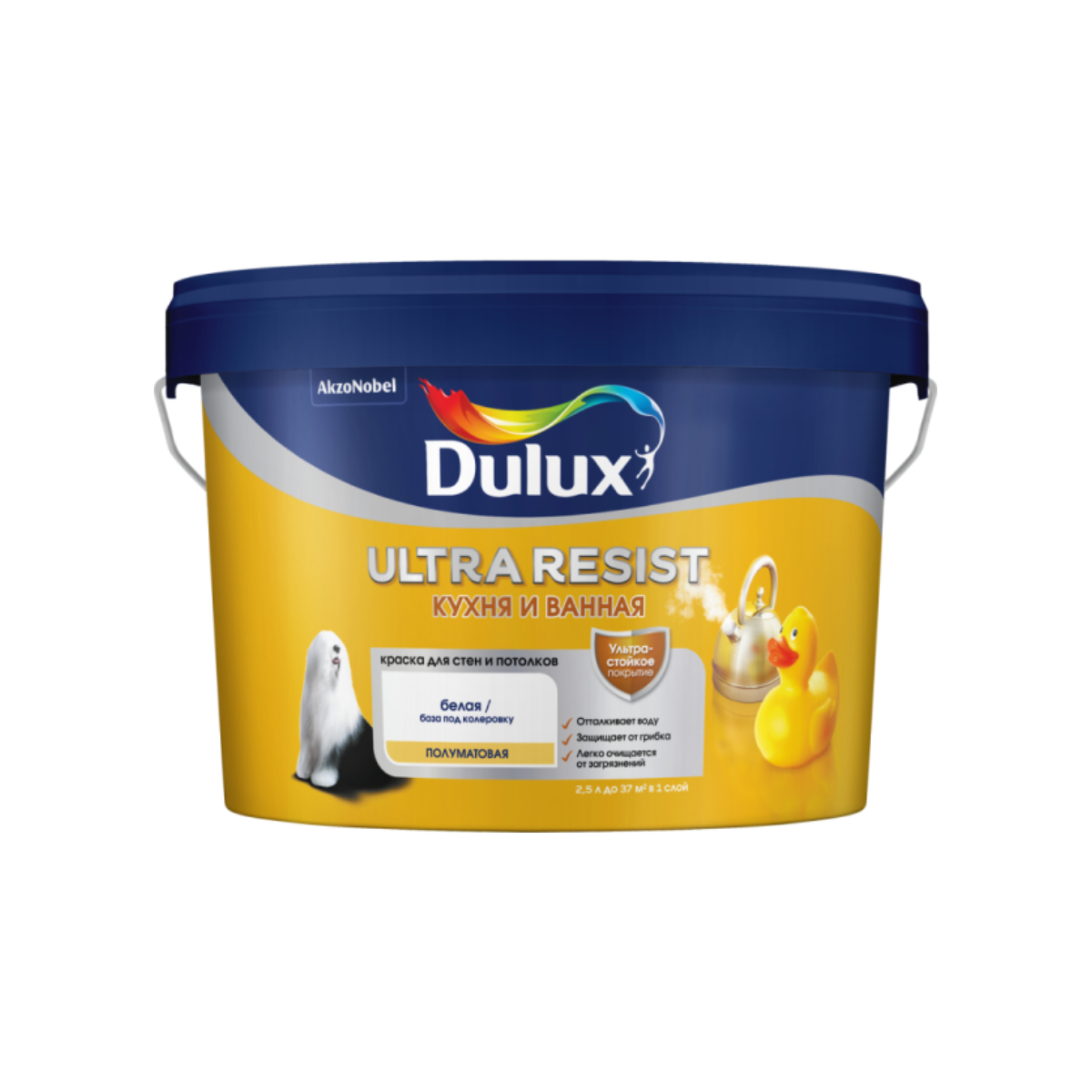 Краска Dulux Ultra Resist Кухня и Ванная п/мат BW 2,5л