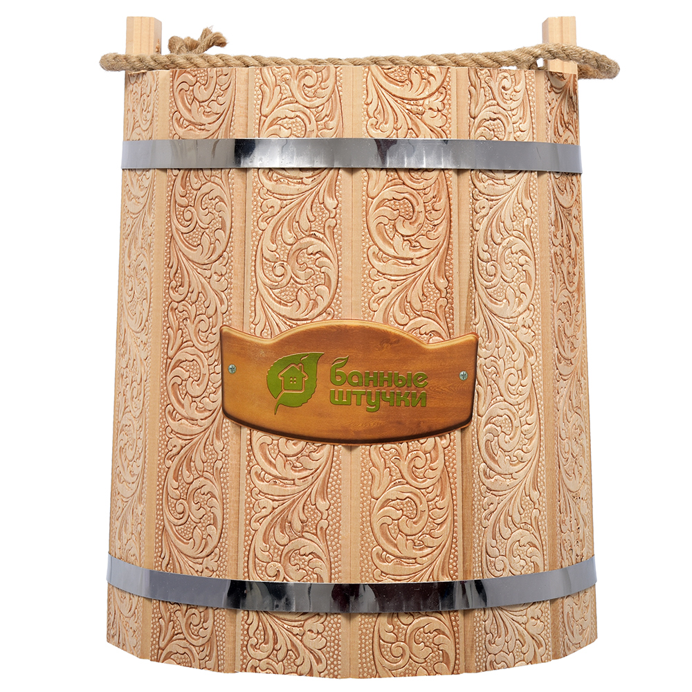 Ведро Банные штучки, Цветочный орнамент 9 л липа 33427