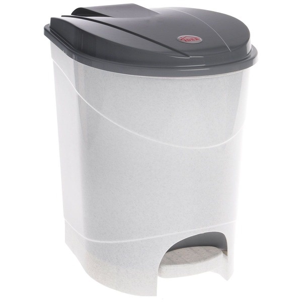 Контейнер для мусора с педалью 7л Мраморный