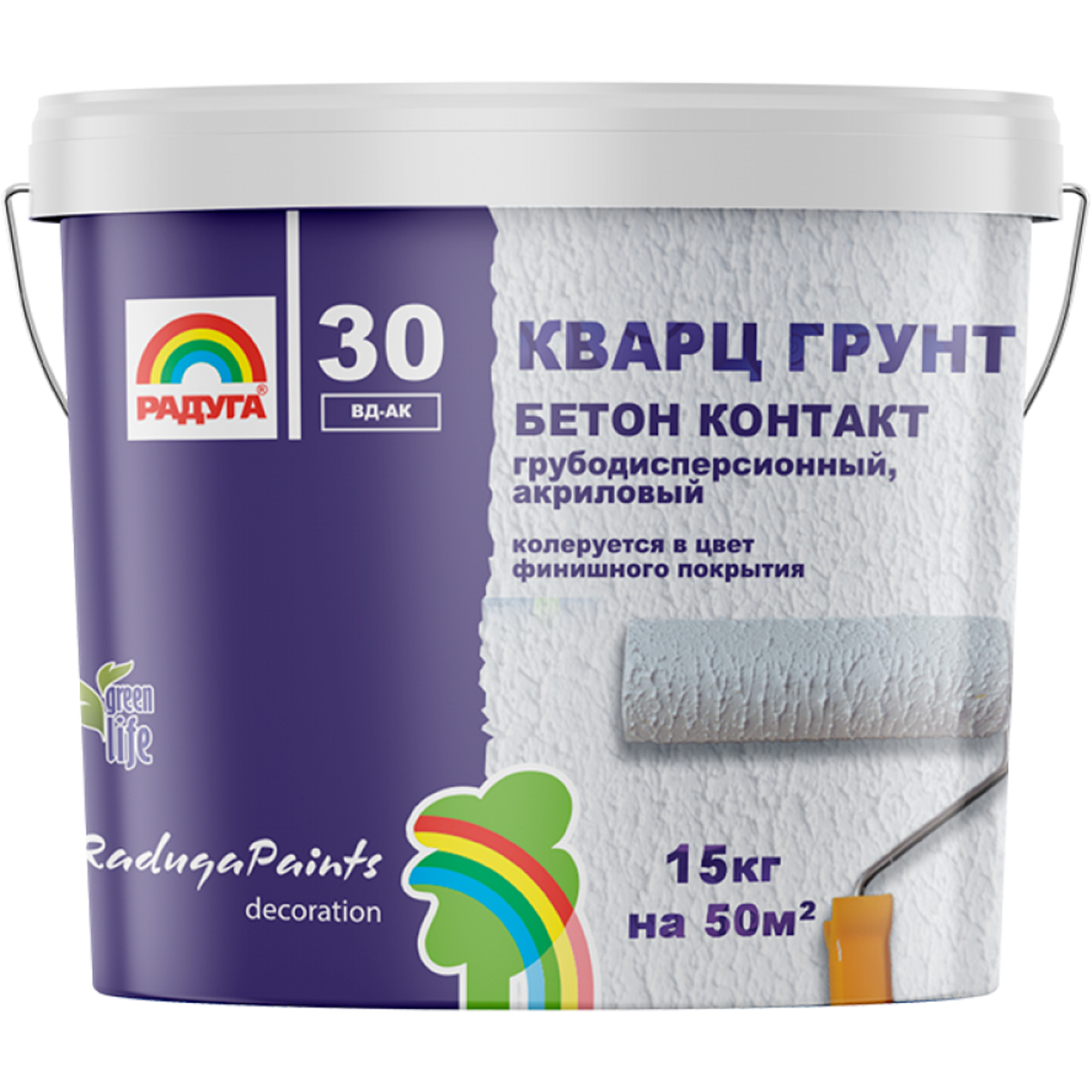 Кварц Грунт "Бетон Контакт" "Радуга-30" акриловый 15 кг Кварц Грунт "Бетон Контакт" "Радуга-30" акриловый 15 кг