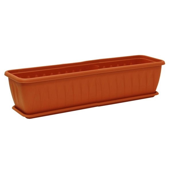 Ящик балконный IDEA АЛИЦИЯ 800мм с поддоном - Терракотовый